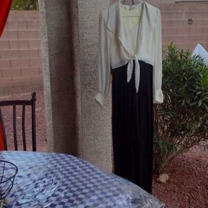 One set pantsuit with attached shirt and wide leg pants!